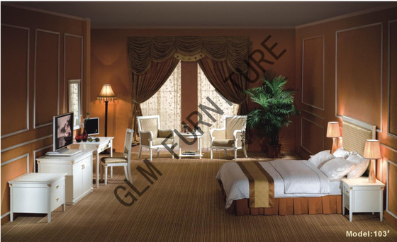 Kundengebundene feste hölzerne Schlafzimmer-Möbel stellen weißes Lack-Ende ein
