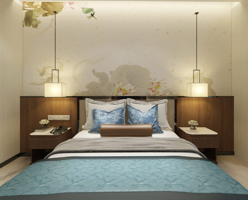 Moderne Hotel-Schlafzimmer-Möbel stellen Plattform-Bett-König Size ein