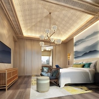 Moderne hölzerne Hotel-Schlafzimmer-Möbel stellen Samt-Polsterung ein