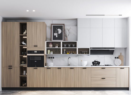 Lamellenförmig angeordnete Küchenschränke, weiche nahe Fach-Läufer, Küchenschrank-Entwurf und Installation