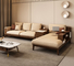 Möbel-Walnuss-Farbe des Landhaus-ISO9001 mit Gewebe-Polsterung L Form-Sofa