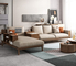 Möbel-Walnuss-Farbe des Landhaus-ISO9001 mit Gewebe-Polsterung L Form-Sofa