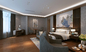 Kundengebundene Hotel-Schlafzimmer-Möbel stellen Sperrholz des Walnuss-Furnier-Blattbett-E1 ein