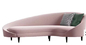 Gelaimei-Hotel-Aufenthaltsraum Sofa Pink Curved Sofa Modern mit ISO14001